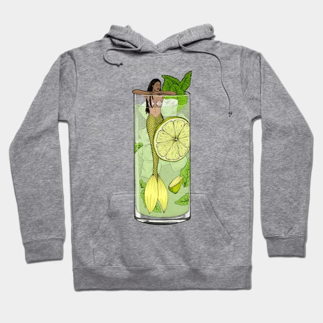 Mojito Mermaid Hoodie by Elizabeth Weglein Art